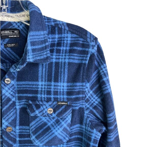 O'Neill Shirt Boys XL Navy Blue Super Fleece Snap Front Standard Fit Outdoorsy - Picture 5 of 11